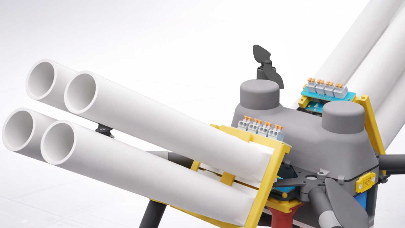 MD12 pyrotechnic firing tubes and electronics, close up